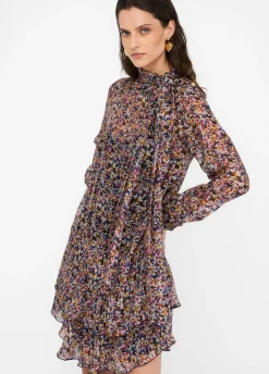 Abito a fiori in chiffon di seta