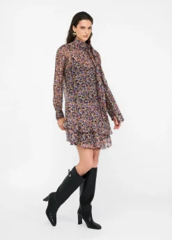 Abito a fiori in chiffon di seta
