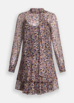Abito a fiori in chiffon di seta