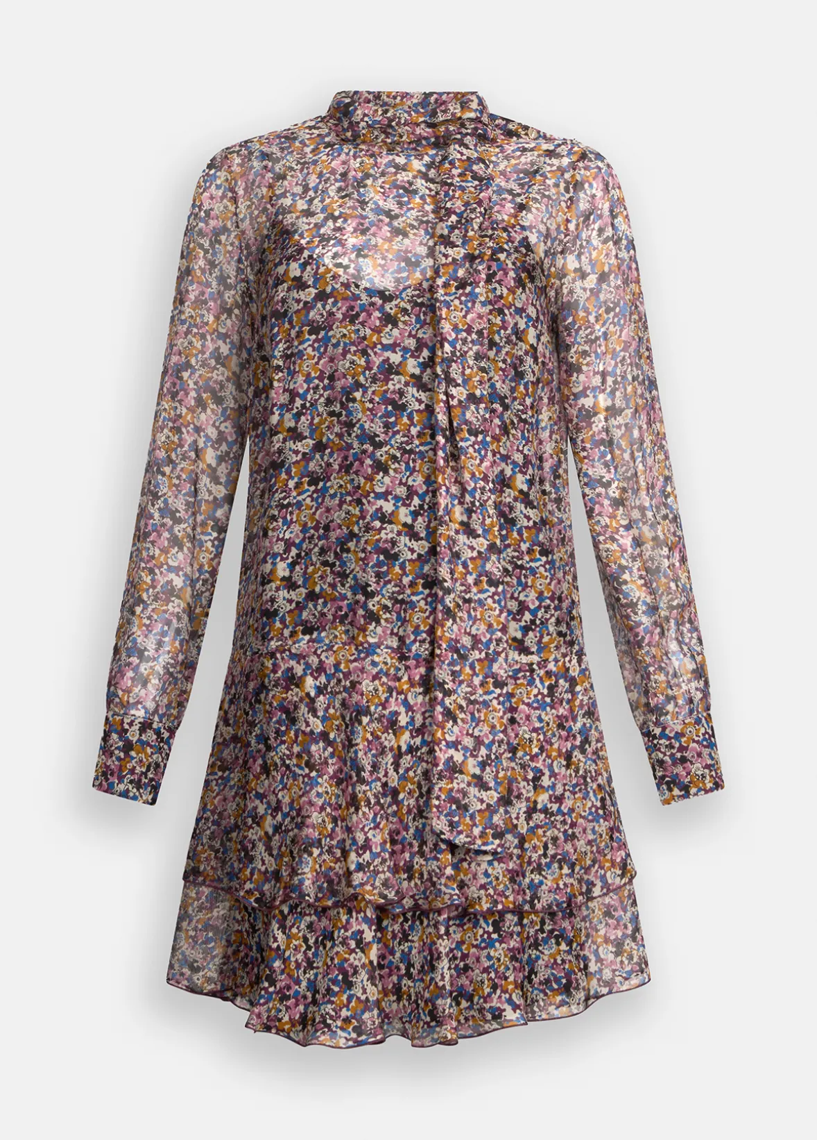 Abito a fiori in chiffon di seta