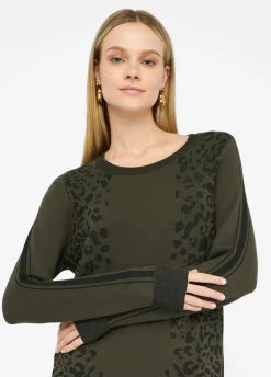 Abito animalier in maglia