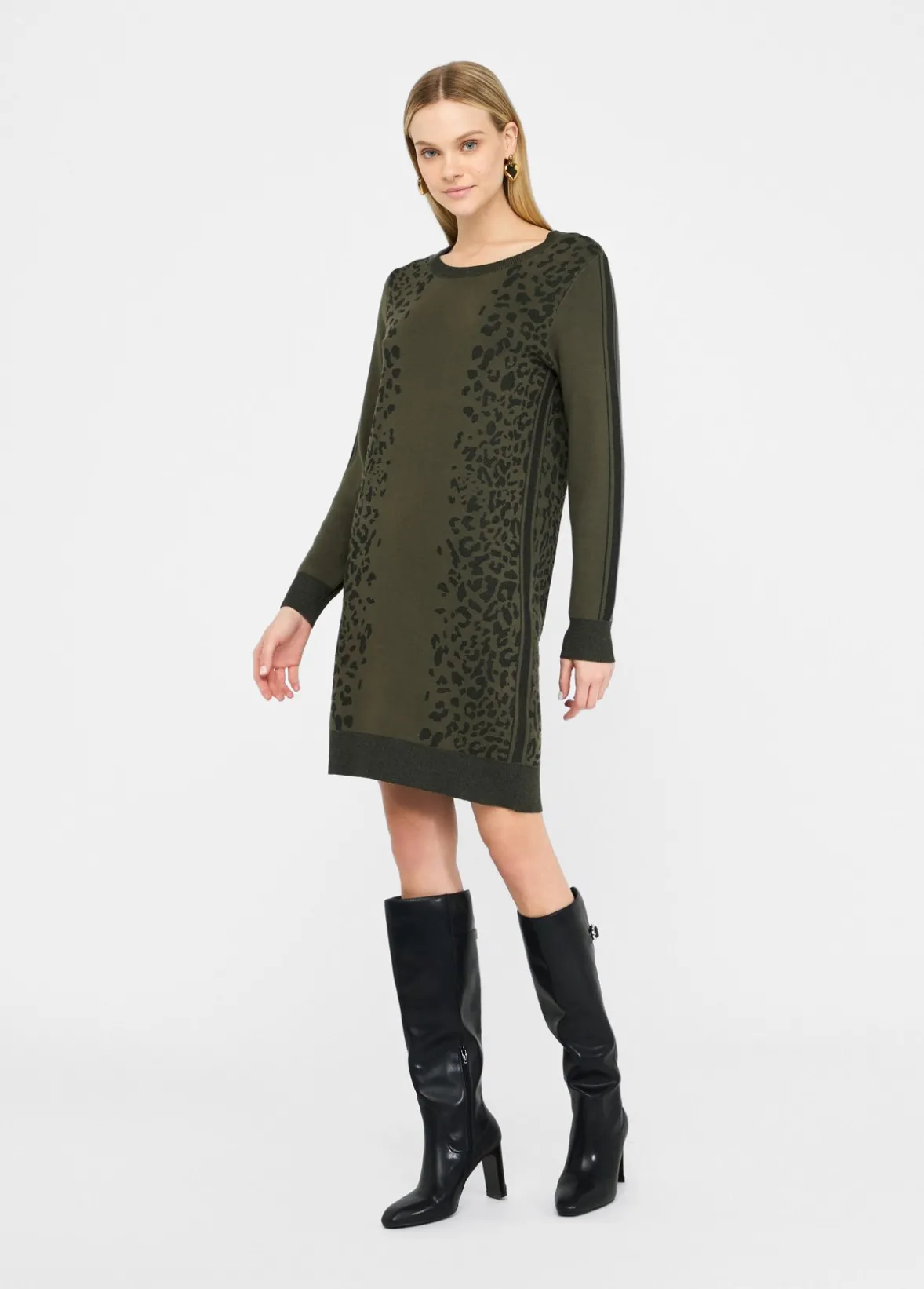Abito animalier in maglia
