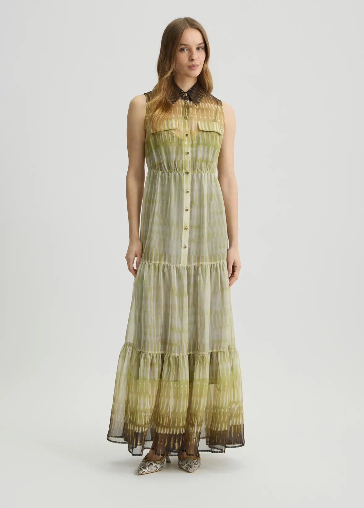 Abito chemisier in chiffon stampato