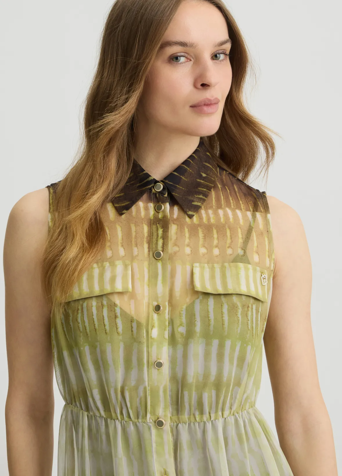 Abito chemisier in chiffon stampato
