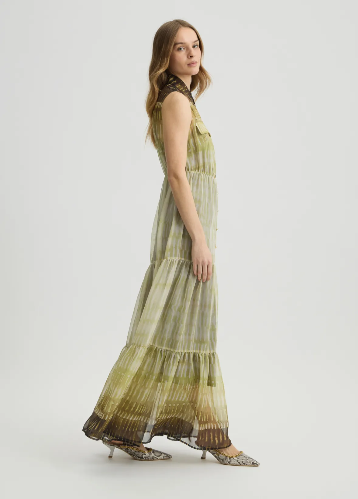 Abito chemisier in chiffon stampato
