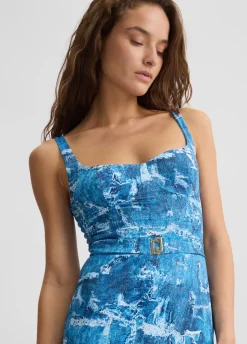 Abito corto effetto denim