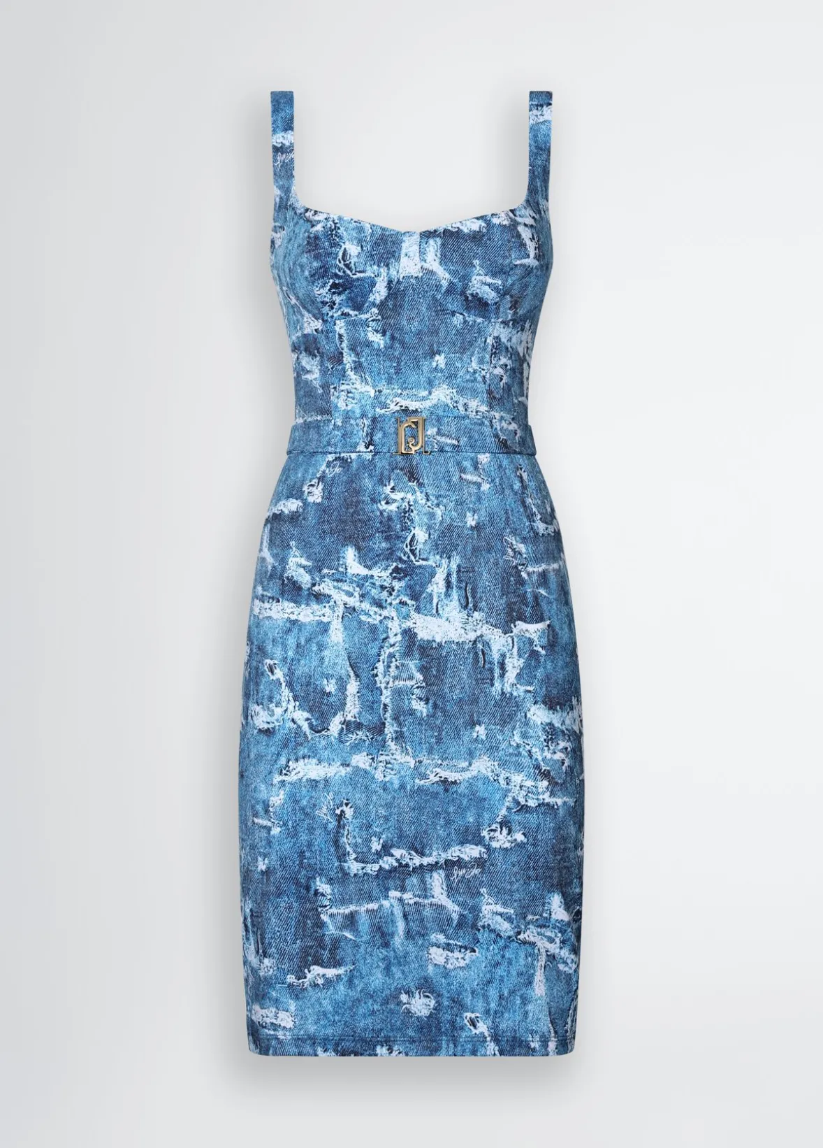 Abito corto effetto denim