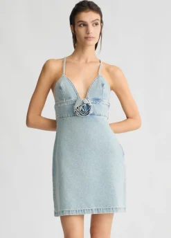 Abito corto in denim
