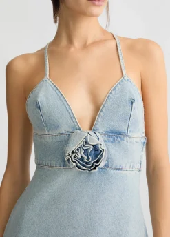 Abito corto in denim