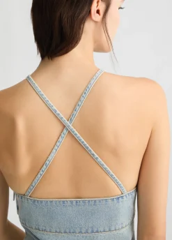 Abito corto in denim