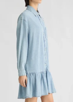 Abito in denim con pizzo