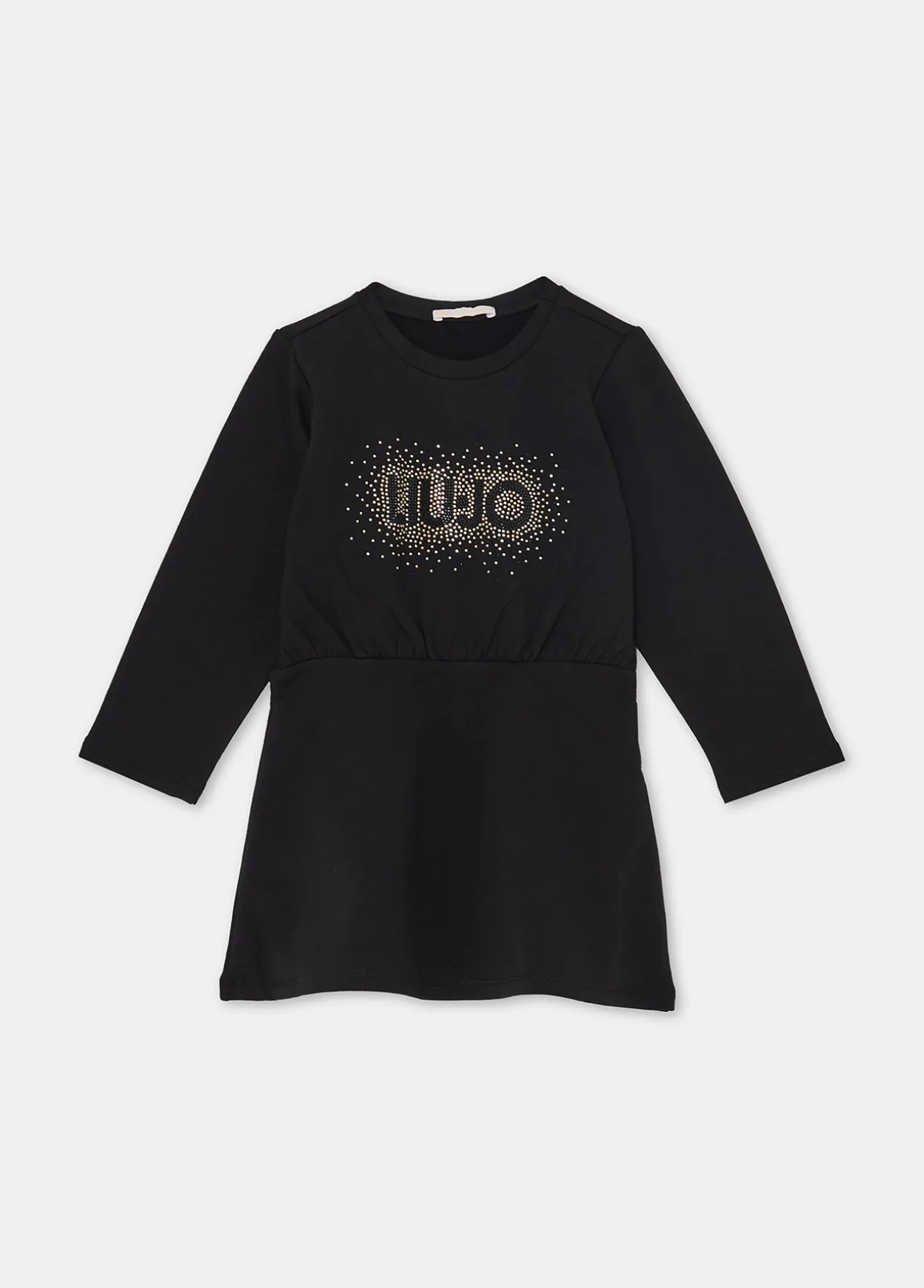 Abito in felpa con logo e strass