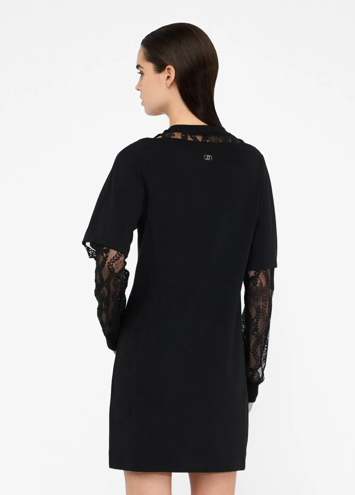 Abito in felpa con pizzo