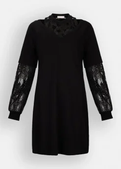 Abito in felpa con pizzo