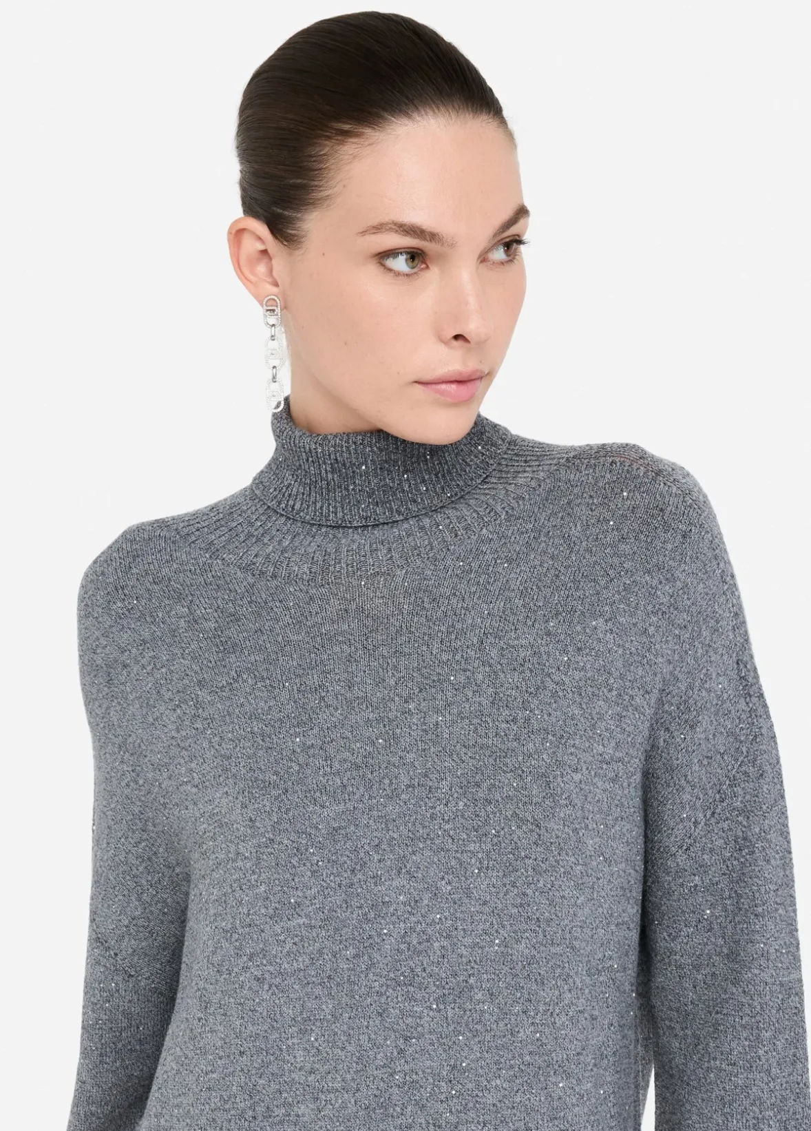 Abito in maglia con micro paillettes