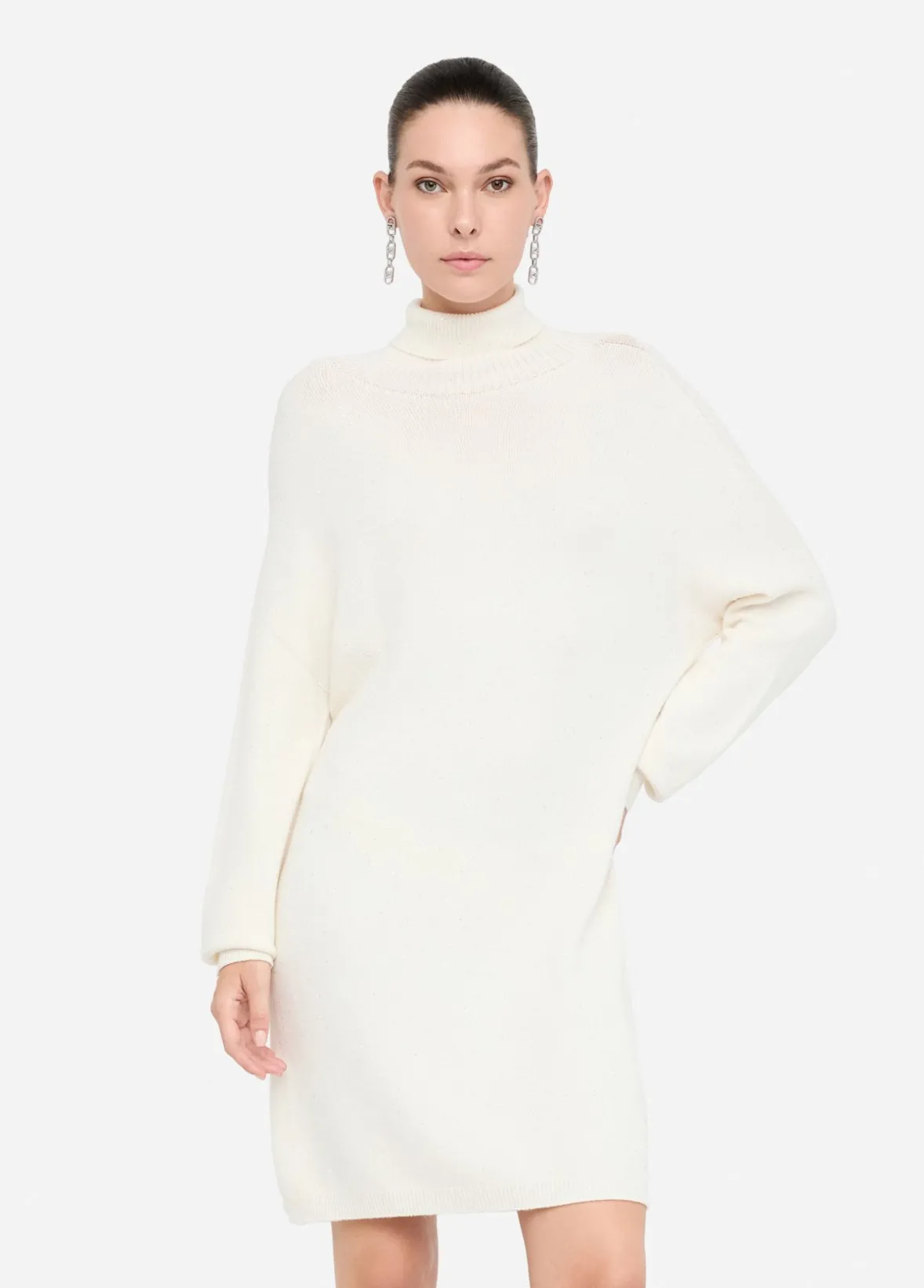Abito in maglia con micro paillettes