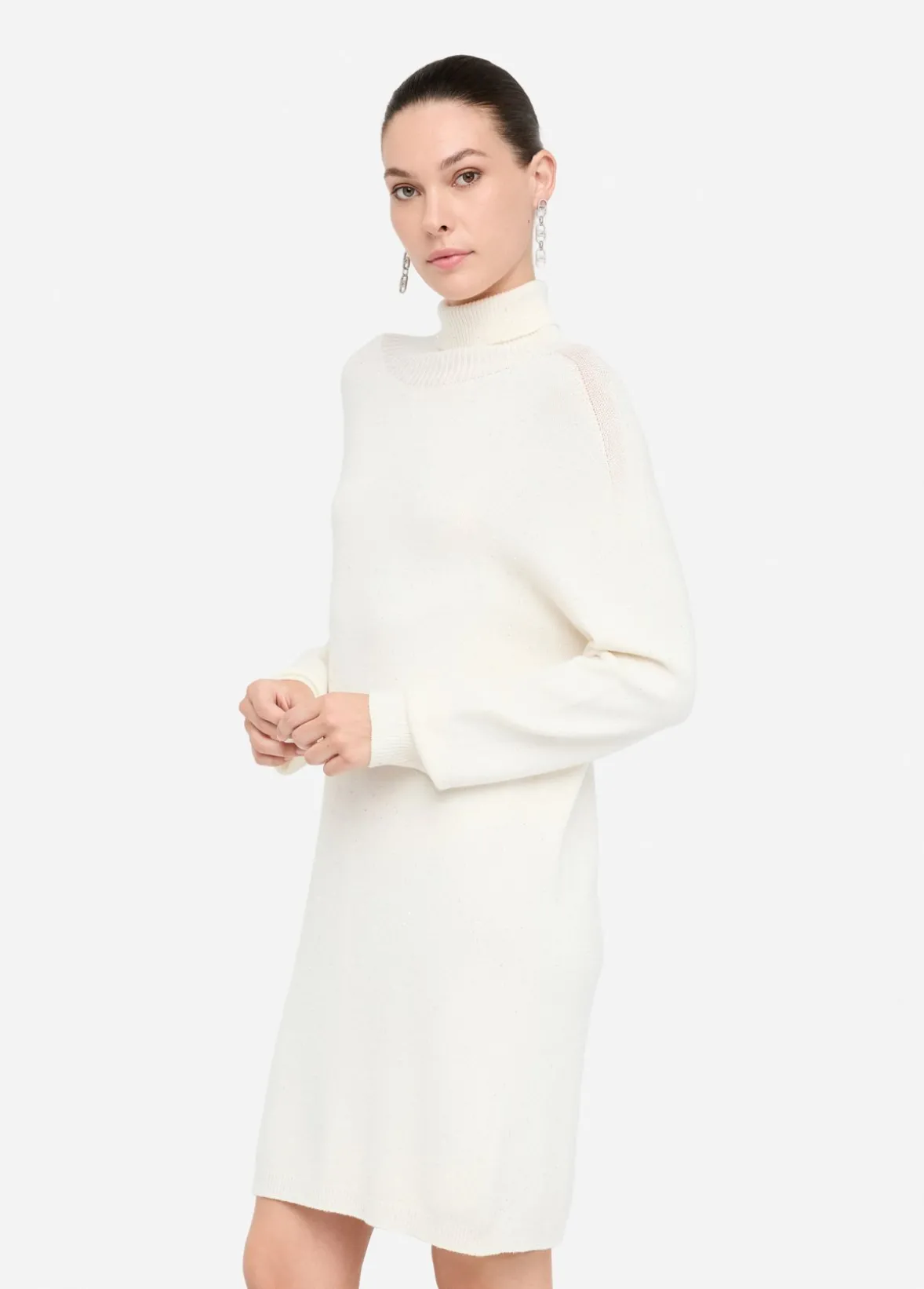 Abito in maglia con micro paillettes