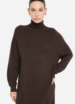 Abito in maglia con micro paillettes