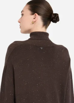 Abito in maglia con micro paillettes