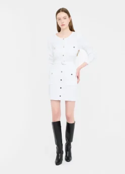 Abito in maglia con spalline imbottite