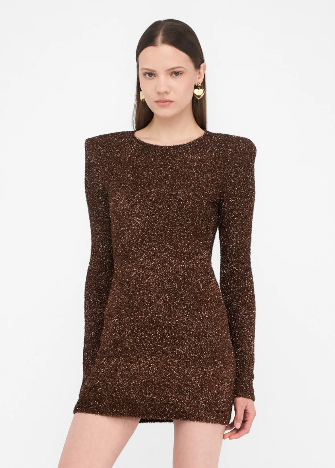 Abito in maglia con spalline imbottite