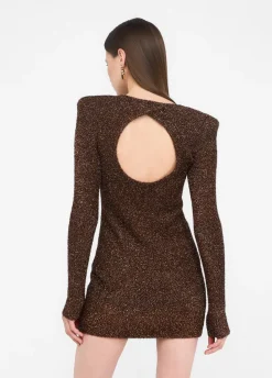 Abito in maglia con spalline imbottite