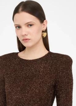 Abito in maglia con spalline imbottite