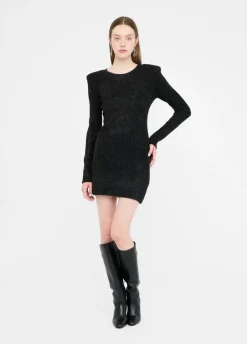 Abito in maglia con spalline imbottite