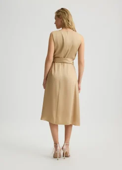 Abito in twill con cintura