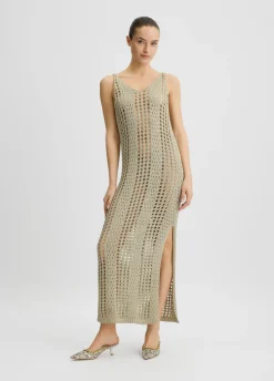Abito lungo traforato in lurex®