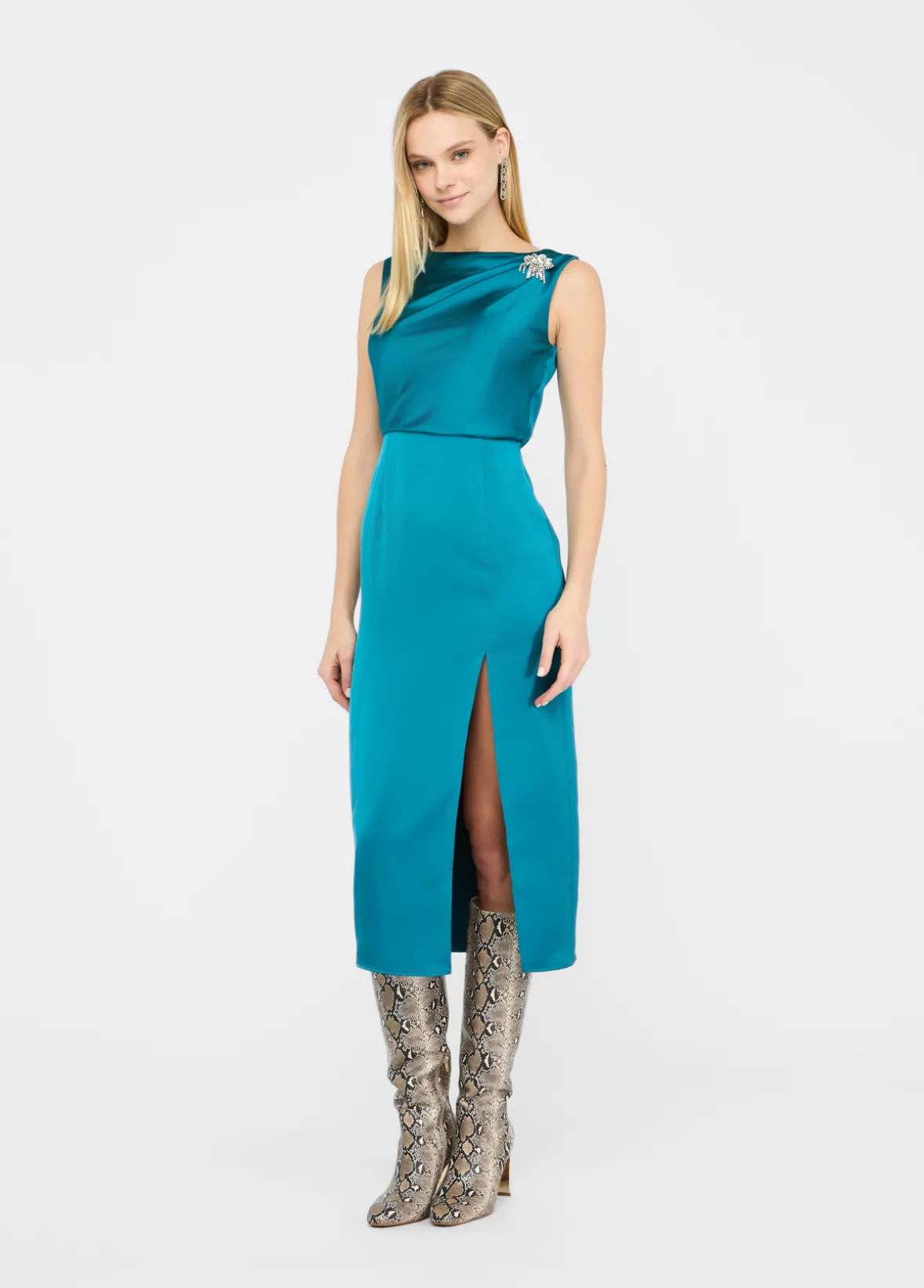 Abito midi elegante in raso