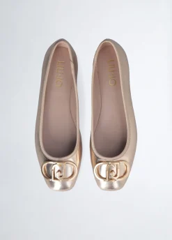 Ballerine in pelle laminata