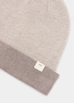 Berretto beanie in lana chevron