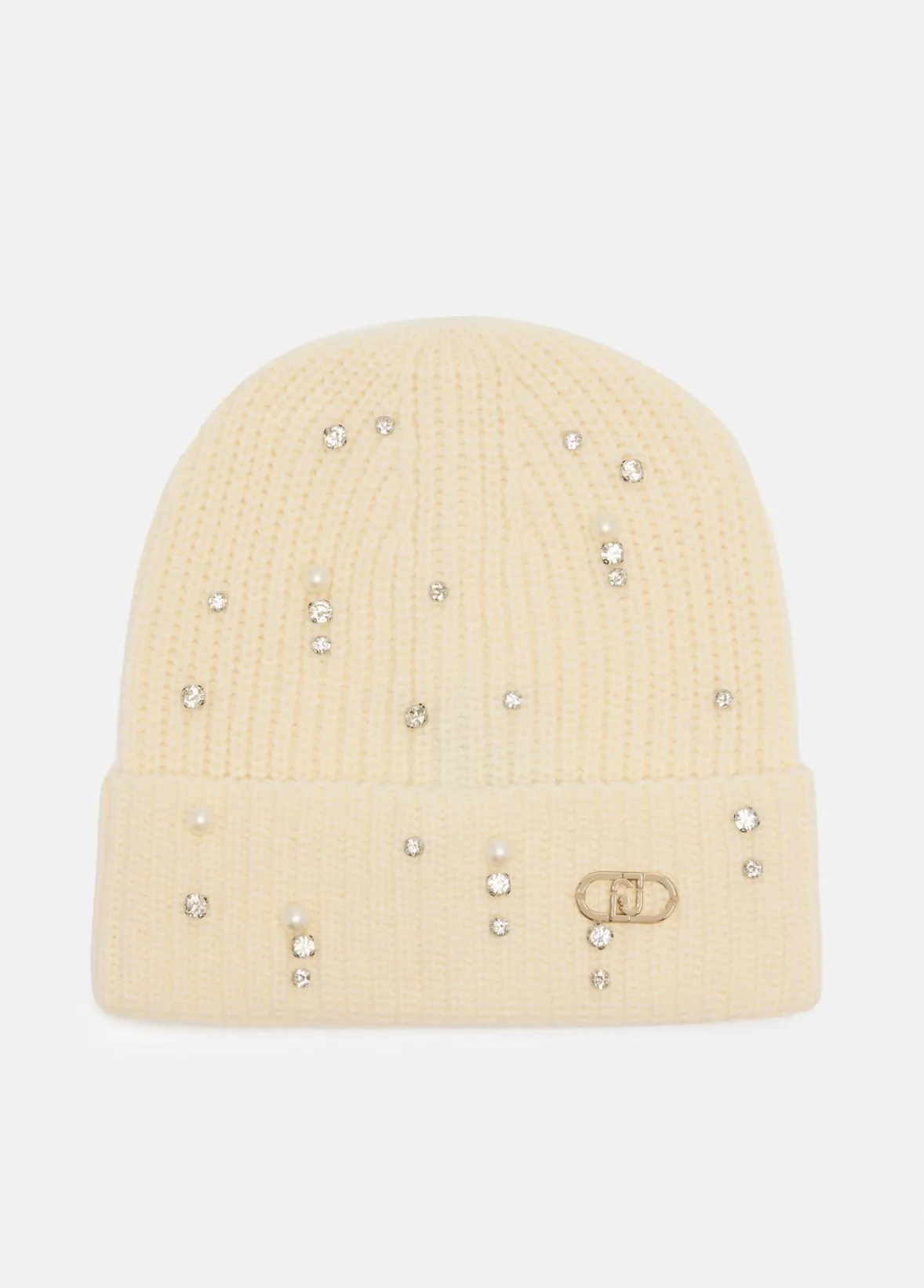 Berretto con strass e perle