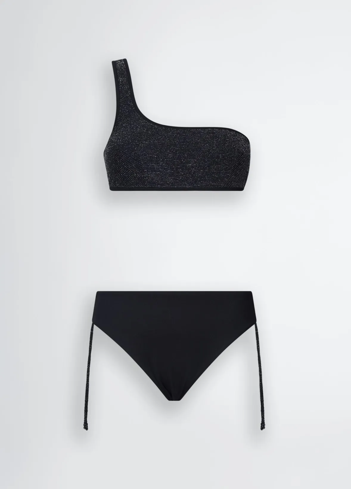Bikini top monospalla e slip in lurex®