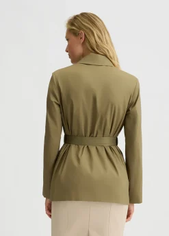 Blazer in cotone con cintura