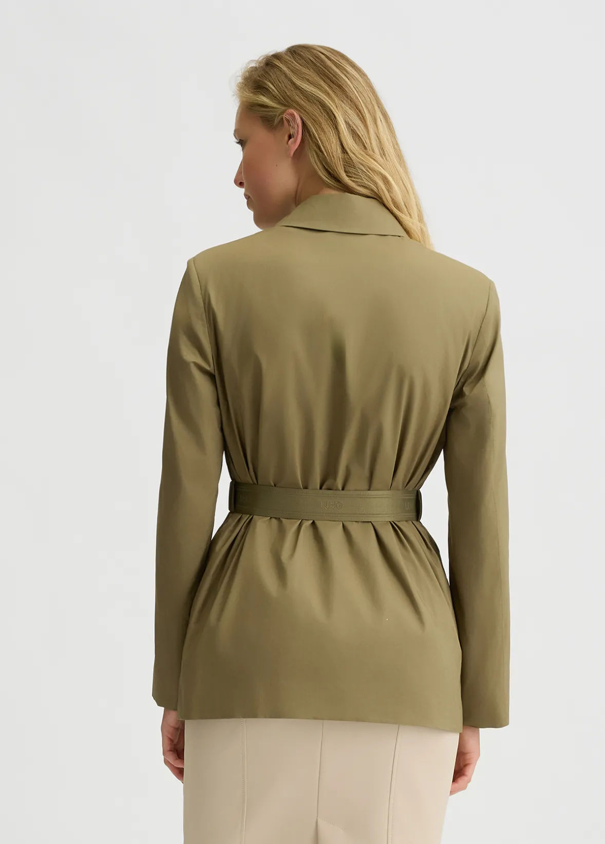 Blazer in cotone con cintura