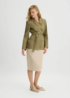Blazer in cotone con cintura