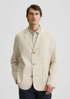 Blazer in lino e cotone