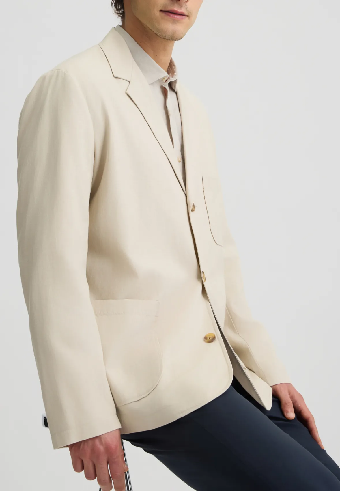 Blazer in lino e cotone
