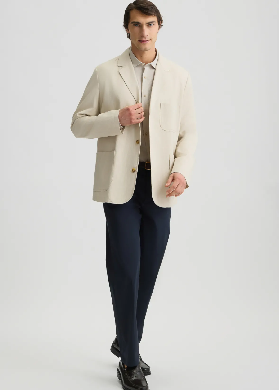 Blazer in lino e cotone