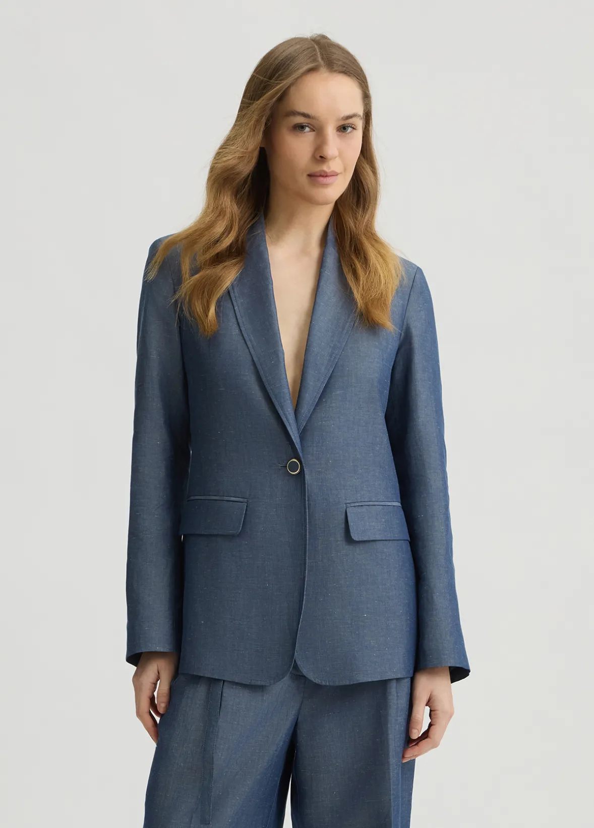 Blazer in misto lino