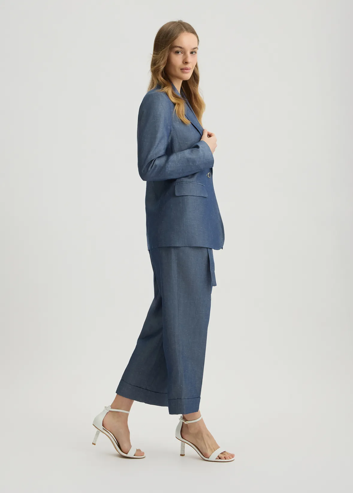 Blazer in misto lino