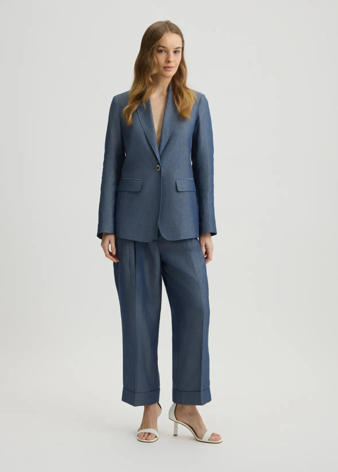 Blazer in misto lino