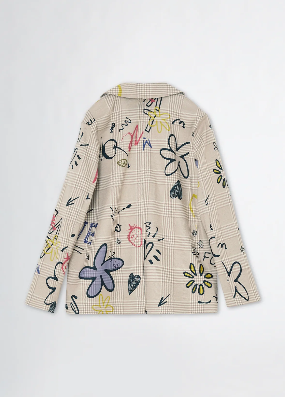 Blazer in principe di galles con stampa