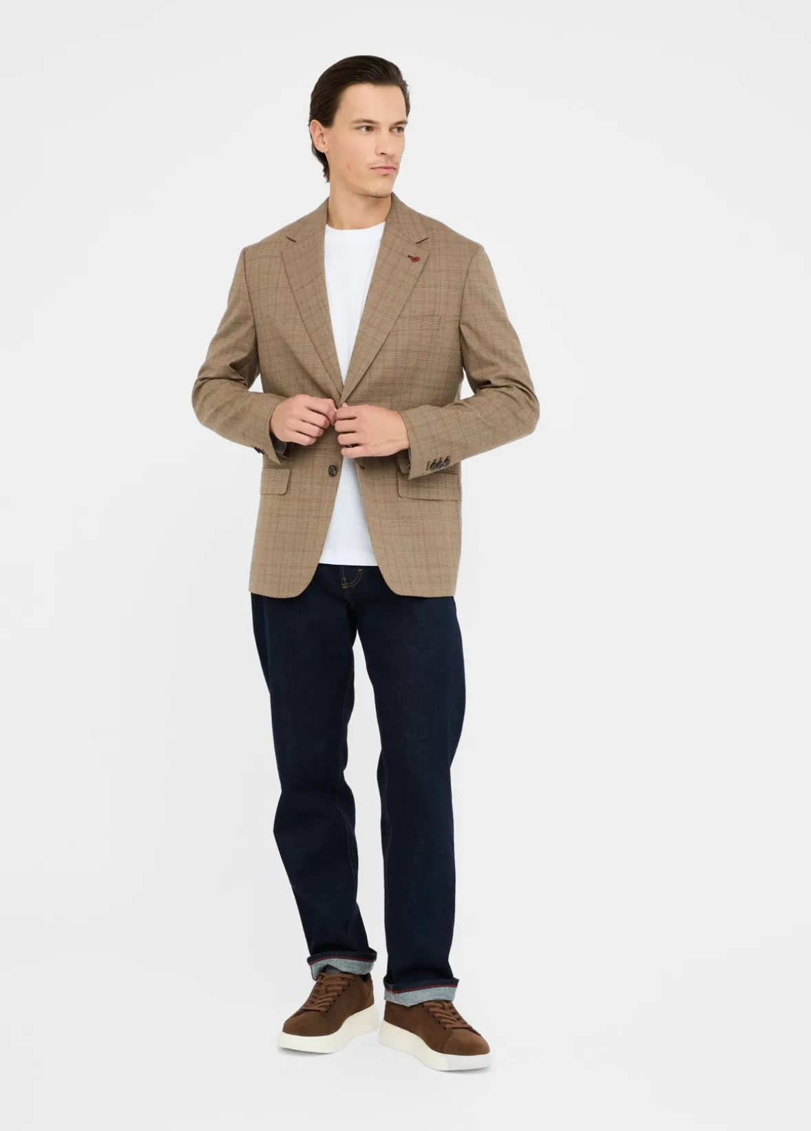 Blazer Principe di Galles in lana