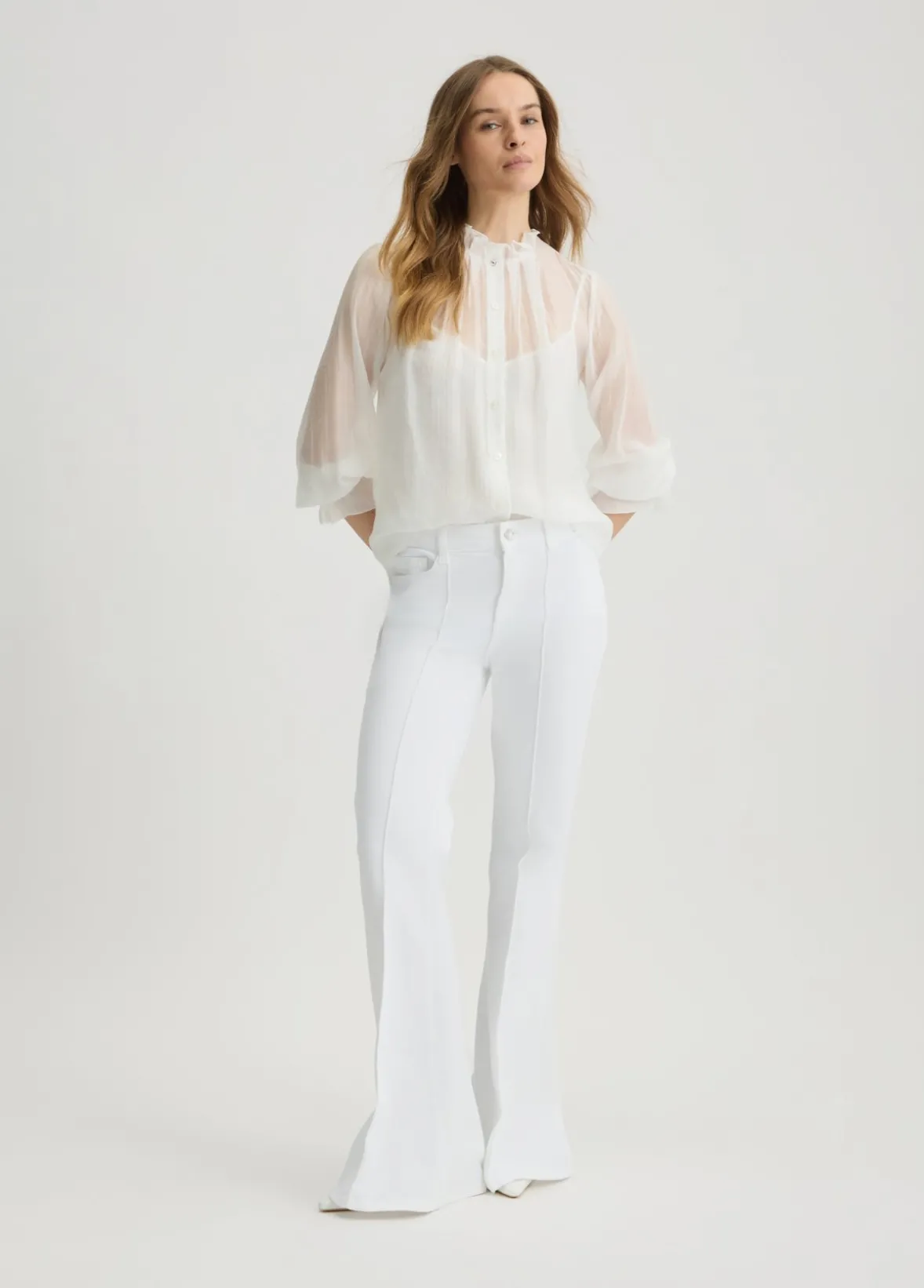 Blusa effetto see-through