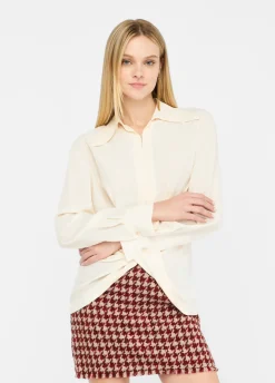 Blusa in crêpe de chine