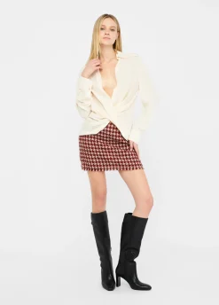Blusa in crêpe de chine