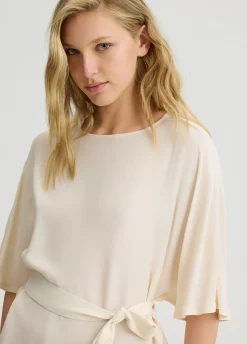 Blusa in crêpe de chine